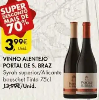 Pingo Doce Vinho Alentejo Portal de São Braz 75cl promoção
