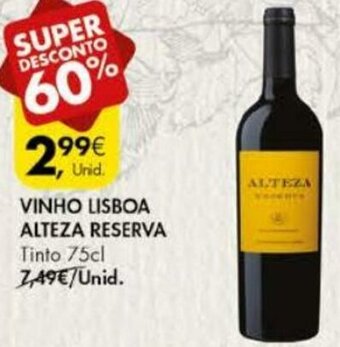 Pingo Doce Vinho Lisboa Alteza Reserva 75cl promoção