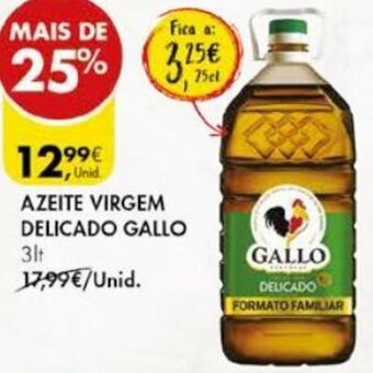 Pingo Doce Azeite Virgem Delicado Gallo 3lt promoção
