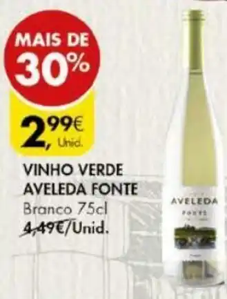 Pingo Doce Vinho Verde Aveleda Fonte 75cl promoção