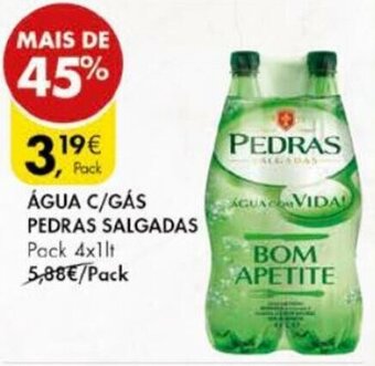 Pingo Doce Água C/ Gás Pedras Salgadas 4x1lt promoção