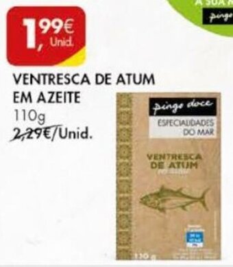 Pingo Doce Ventresca de Atum em Azeite 110g promoção
