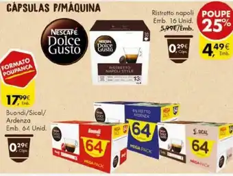 Pingo Doce Cápsulas P/ Máquina Dolce Gusto 64 Unid promoção
