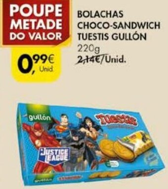 Pingo Doce Bolachas Choco-Sandwich Tuestis Gullón 220g promoção