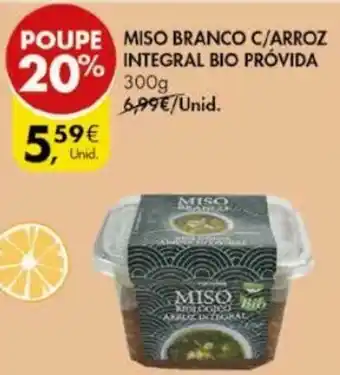 Pingo Doce Miso Branco C/Arroz Integral Bio Próvida 300g promoção