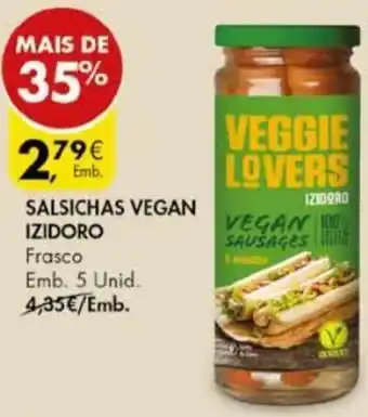 Pingo Doce Salchicahas Vegan Izidoro 5 Unid promoção