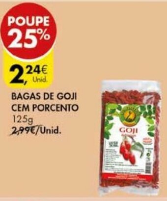 Pingo Doce Bagas de Goji cem Porcento 125g promoção