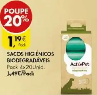 Sacos Higiénocos Biodegradáveis 4 x 20 Unid