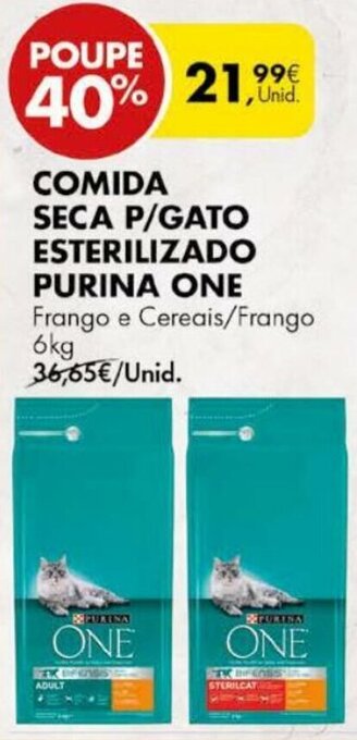 Pingo Doce Comida Seca P/Gato Esterilizado Purina One 6kg promoção