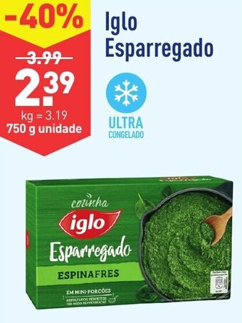 ALDI Iglo Esparregado 750g promoção