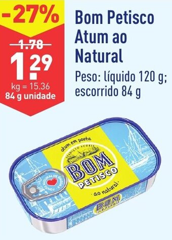ALDI Bom Petisco Atum ao Natural 84g promoção