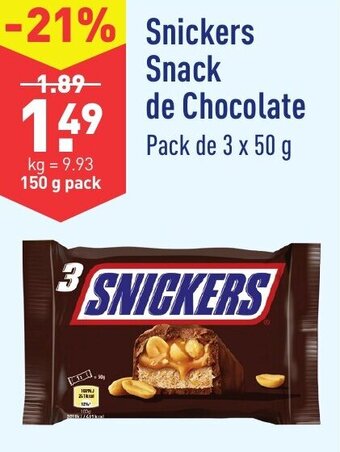 Snickers Snack de Chocolate 3x50g