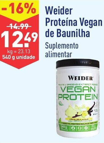 ALDI Weider Proteína Vegan de Baunilha 540g promoção