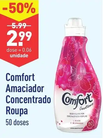 ALDI Comfort Amaciador Concentrado Roupa 50 doses promoção
