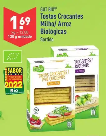 ALDI Gut Bio Tostas Crocantes Milho/Arroz Biológicas 130g promoção