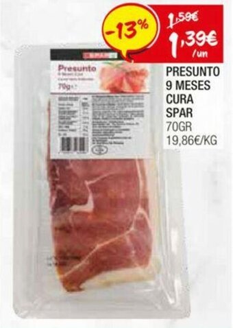 Spar Presunto 9 Meses Cura Spar 70g promoção