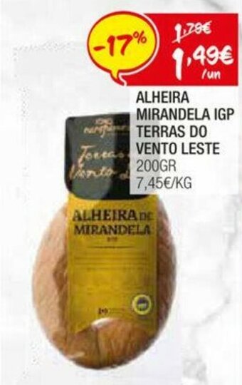Spar Alheira Mirandela IGP Terras do Vento Leste 200g promoção