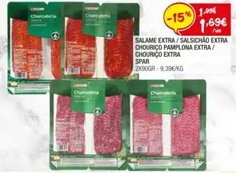 Spar Salame Extra / Salsichão Extra Chouriço Pamplona Extra / Chouriço Extra Spar 2 x 90g promoção