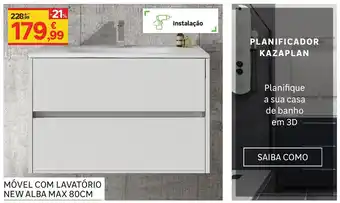 Leroy Merlin Móvel com Lavatório New Alba Max 80cm promoção