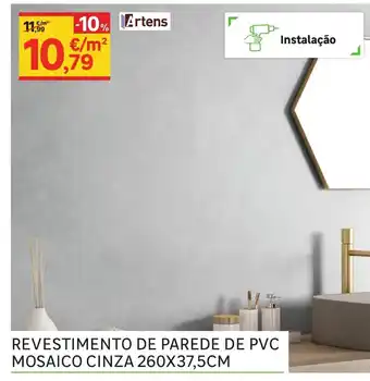 Leroy Merlin Revestimento de Parede de PVC Mosaico Cinza 260x37,5cm promoção