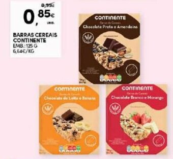 Continente Barras Cereais Continente 125g promoção