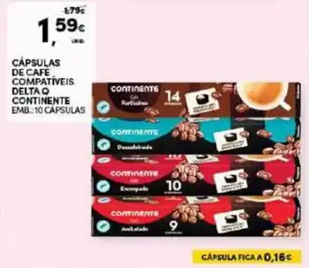 Continente Cápsulas de Cafe Compatíveis Delta Q Continente 10 cápsulas promoção