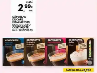Continente Cápsulas de Cafe Compatíveis Dolce Gusto Continente 16 cápsulas promoção