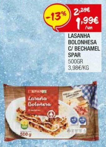 Lasanha Bolonhesa c/Bechamel Spar 500g