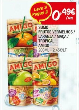 Spar Sumo Frutos Vermelhos / Laranja / Maça / Tropical Amigo 200ml promoção