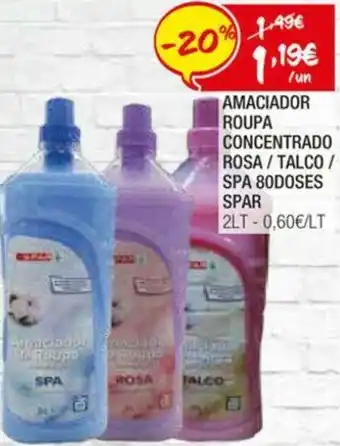 Spar Amaciador Roupa Concentrado Rosa / Talco / SPA Spar 2L promoção