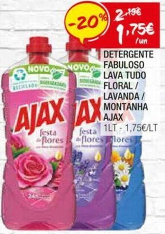 Spar Detergente Fabuloso Lava Tudo Floral / Lavanda / Montanha Ajax 1L promoção