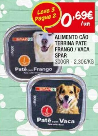 Spar Alimento Cáo Terrina Pate Frango / Vaca Spar 300g promoção