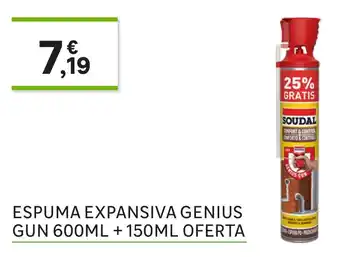 Espuma Expasiva Genius Gun 600ml + 150ml Oferta