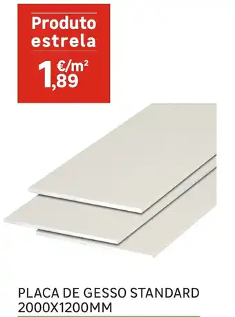 Leroy Merlin Placa de Gesso Standard 2000x1200mm promoção