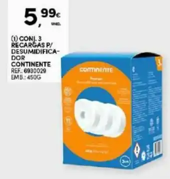 Continente Desumidificador Continente Conj. 3 Recargas 450g promoção