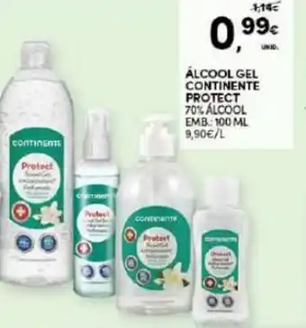 Continente Álcool Gel Continente Protect 100ml promoção