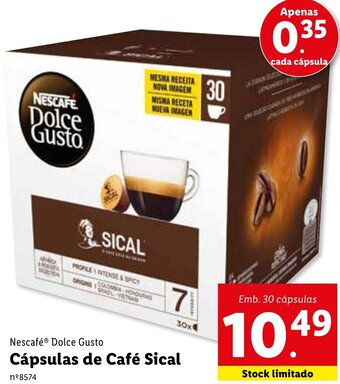 Lidl Nescafé Dolce Gusto Cápsulas de Café Sical 30 Cápsulas promoção