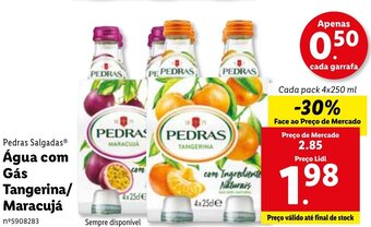 Lidl Pedras Salgadas Água com Gás Maracujá/Tangerina Pack 4x250ml promoção