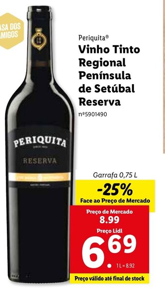 Periquita Vinho Tinto Regional Península de Setúbal Reserva 0,75L