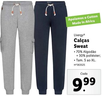 Lidl Livergy Calças Sweat S ao XL promoção