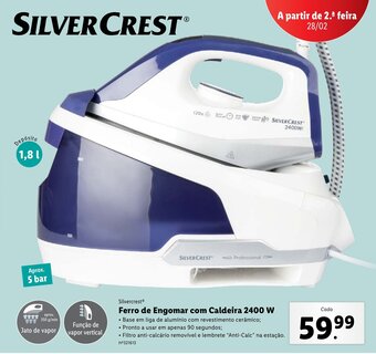 Lidl Silvercrest Ferro de Engomar com Caldeira 2400W promoção