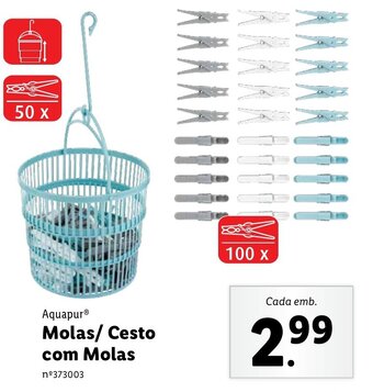 Lidl Aquapur Molas/ Cesto com Molas promoção