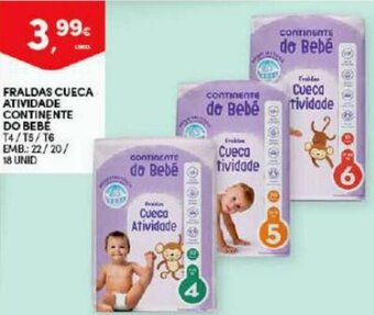 Continente Fraldas Cueca Atividade Continente do Bebé T4/ T5/ T6 22/20/18 Unid promoção