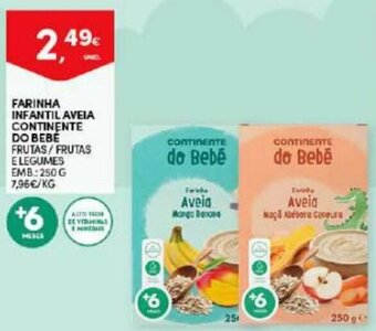 Continente Farinha Infantil Aveia Continente do Bebe 250g promoção