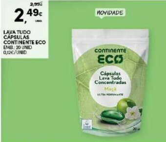 Continente Lava Tudo Cápsulas Continente Eco 20 Unid promoção