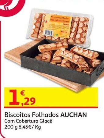 Auchan Biscoitos folhados auchan:c/cobertura glacê 200 gr promoção