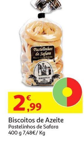 Auchan Biscoitos de azeite:pastelinhos de safara 400 gr promoção