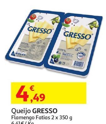 Queijo gresso:flamengo fatias 2x350g