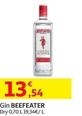 Auchan Gin beefeater:dry 0,70 l promoção