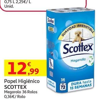 Auchan Papel higiénico scottex:megarolo 36r promoção